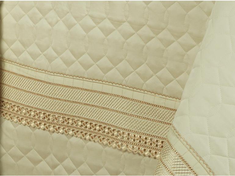 Jogo de Cama Queen Cetim de Algodo 1.000 fios com Bordado Ingls - Passini Marfim - Dui Design