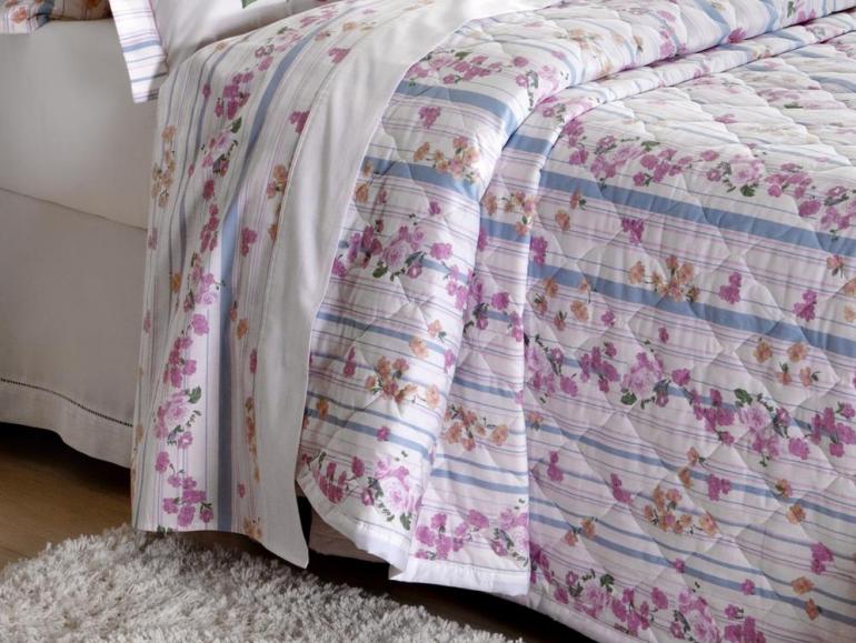 Enxoval Casal com Cobre-leito 7 peas Percal 200 fios 100% Algodo - Passione Lils - Corttex