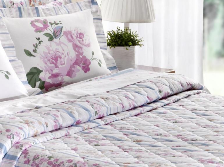 Enxoval Casal com Cobre-leito 7 peas Percal 200 fios 100% Algodo - Passione Lils - Corttex