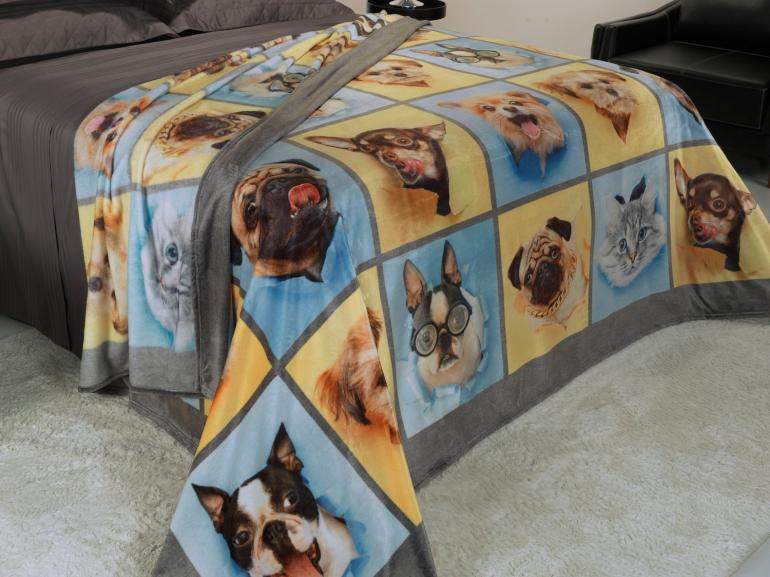 Cobertor Avulso King Flanelado com Estampa Digital 260 gramas/m² - Pet Look - Dui Design
