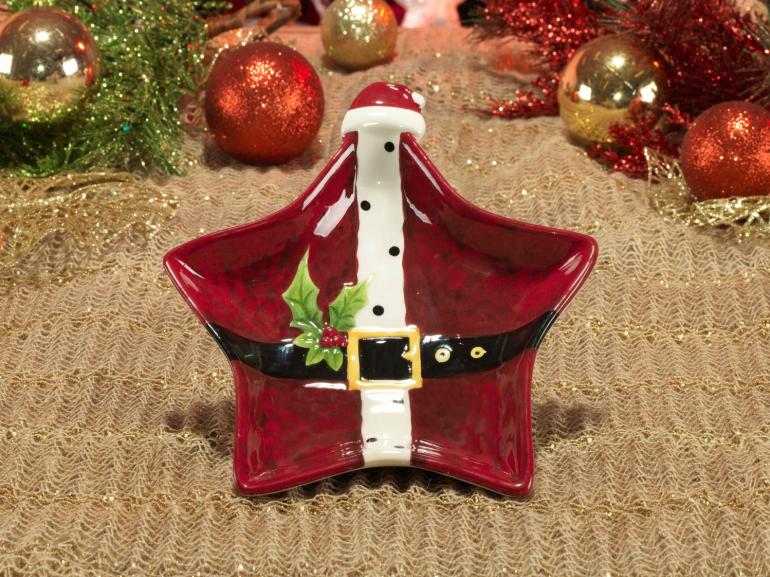 Petisqueira Natal de Cerâmica Estrela - Papai Noel 20x18,8cm - Dui Design