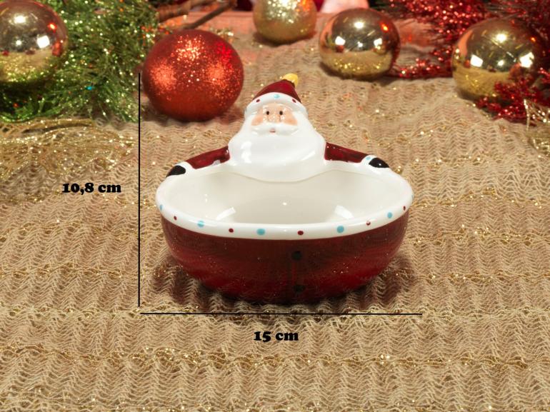 Petisqueira Natal de Cerâmica com 10,8cm de altura - Santa Claus - Dui Design