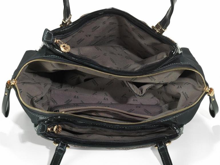 Bolsa de Ombro Estruturada - Pitton Marrom e Preto - Velina Fabbiano