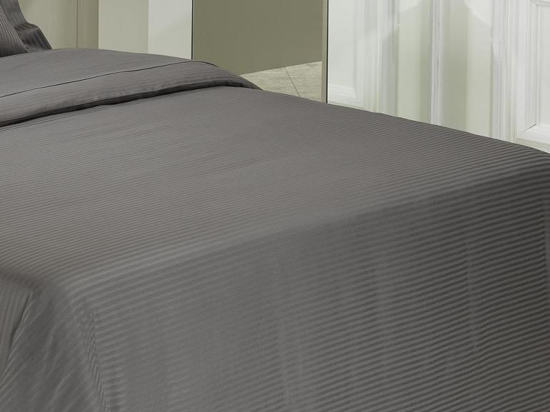 Enxoval Casal com Capa de Edredom 7 peas Cetim de Algodo 300 fios - Platinum Grafite - Dui Design