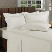 Kit: 1 Cobre-leito Casal + 2 porta-travesseiros Cetim de Algodo 300 fios - Platinum Natural - Dui Design