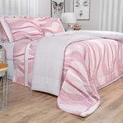 Jogo de Cama King Percal 180 fios - Platinus Rosa Velho - Dui Design