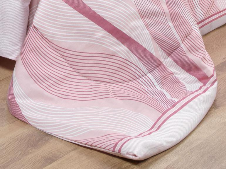 Jogo de Cama Solteiro Percal 180 fios - Platinus Rosa Velho - Dui Design