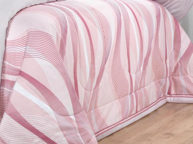 Jogo de Cama King Percal 180 fios - Platinus Rosa Velho - Dui Design