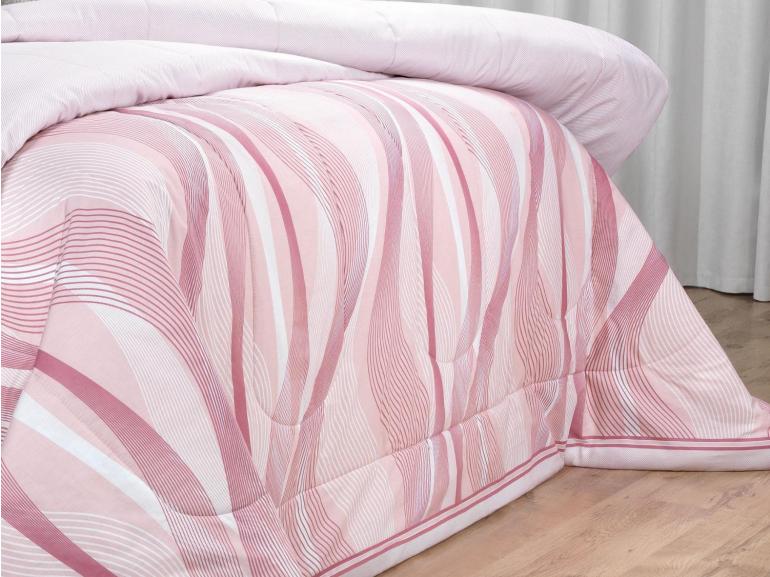 Jogo de Cama Solteiro Percal 180 fios - Platinus Rosa Velho - Dui Design