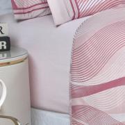 Jogo de Cama King Percal 180 fios - Platinus Rosa Velho - Dui Design