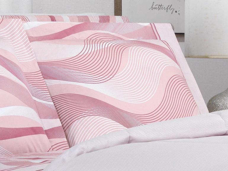 Jogo de Cama King Percal 180 fios - Platinus Rosa Velho - Dui Design