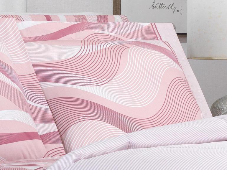 Jogo de Cama Solteiro Percal 180 fios - Platinus Rosa Velho - Dui Design