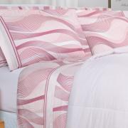 Jogo de Cama Solteiro Percal 180 fios - Platinus Rosa Velho - Dui Design