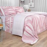 Edredom Casal Percal 180 fios - Platinus Rosa Velho - Dui Design