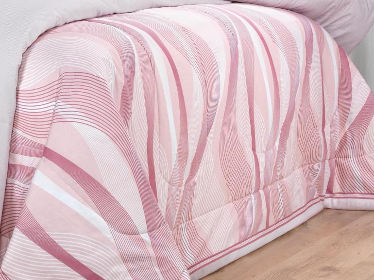 Edredom King Percal 180 fios - Platinus Rosa Velho - Dui Design