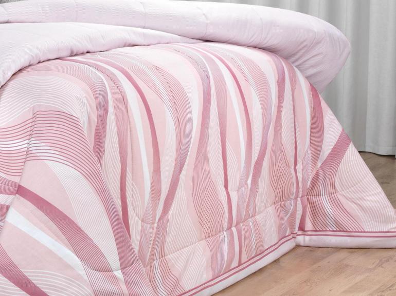 Edredom Casal Percal 180 fios - Platinus Rosa Velho - Dui Design