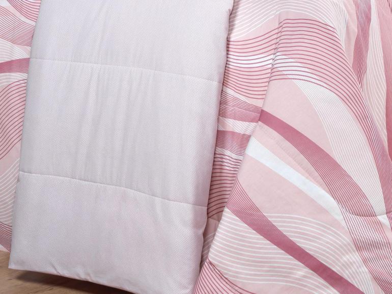 Edredom Casal Percal 180 fios - Platinus Rosa Velho - Dui Design