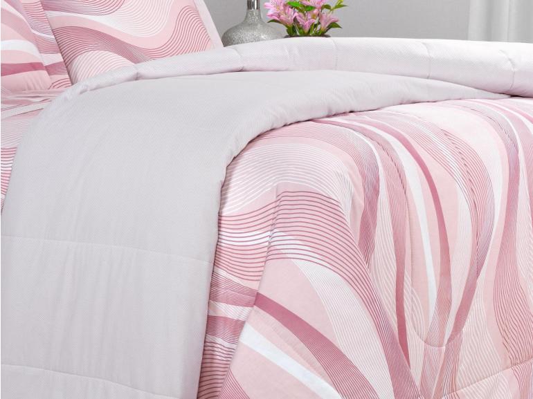 Edredom King Percal 180 fios - Platinus Rosa Velho - Dui Design