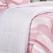 Edredom Casal Percal 180 fios - Platinus Rosa Velho - Dui Design