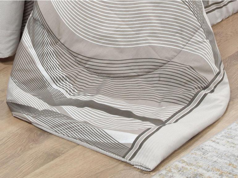 Jogo de Cama Solteiro Percal 180 fios - Platinus Taupe - Dui Design