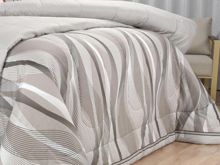 Jogo de Cama Solteiro Percal 180 fios - Platinus Taupe - Dui Design