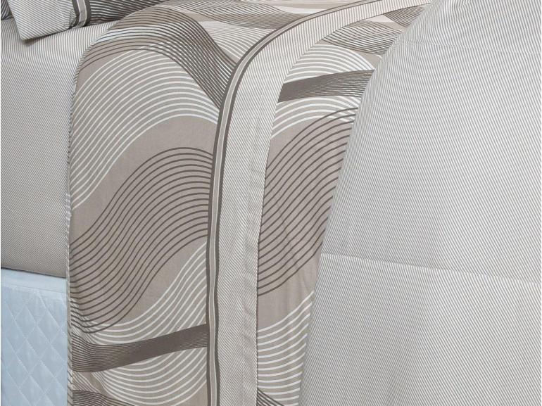 Jogo de Cama Solteiro Percal 180 fios - Platinus Taupe - Dui Design