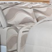 Jogo de Cama Solteiro Percal 180 fios - Platinus Taupe - Dui Design
