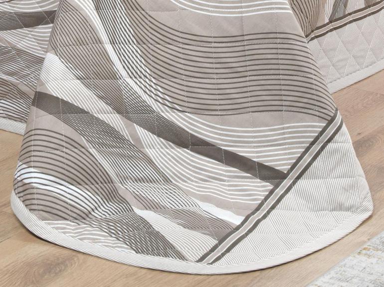 Kit: 1 Cobre-leito King + 2 Porta-travesseiros Percal 180 fios - Platinus Taupe - Dui Design