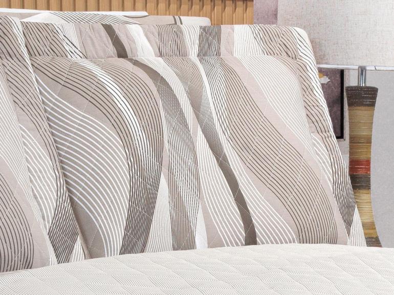 Kit: 1 Cobre-leito King + 2 Porta-travesseiros Percal 180 fios - Platinus Taupe - Dui Design