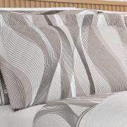 Kit: 1 Cobre-leito King + 2 Porta-travesseiros Percal 180 fios - Platinus Taupe - Dui Design