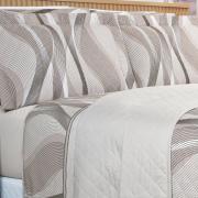 Kit: 1 Cobre-leito King + 2 Porta-travesseiros Percal 180 fios - Platinus Taupe - Dui Design