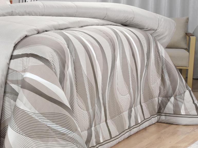 Edredom Casal Percal 180 fios - Platinus Taupe - Dui Design