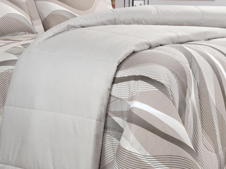 Edredom Casal Percal 180 fios - Platinus Taupe - Dui Design