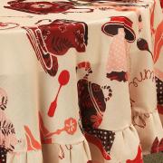 Toalha de Mesa Redonda 160cm - Porcelana Vermelho - Dui Design