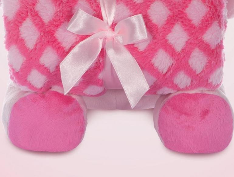 Manta Microfibra Infantil 70x100cm com Bichinho de Pel�cia Antial�rgico - Porco - Kacyumara