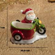 Porta Doces Natal de Cermica com 11,7cm de altura - Papai Noel - Dui Design