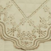 Enxoval 10 peças com Cobre-leito Casal Cetim de Algodão 300 fios com Bordado Inglês - Positano Marfim e Camurça - Dui Design