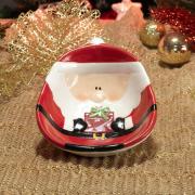 Prato Fundo Natal de Cerâmica Oval - Papai Noel 15,5x19cm - Dui Design