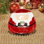 Prato Natal de Cerâmica Oval - Papai Noel 20x15cm - Dui Design