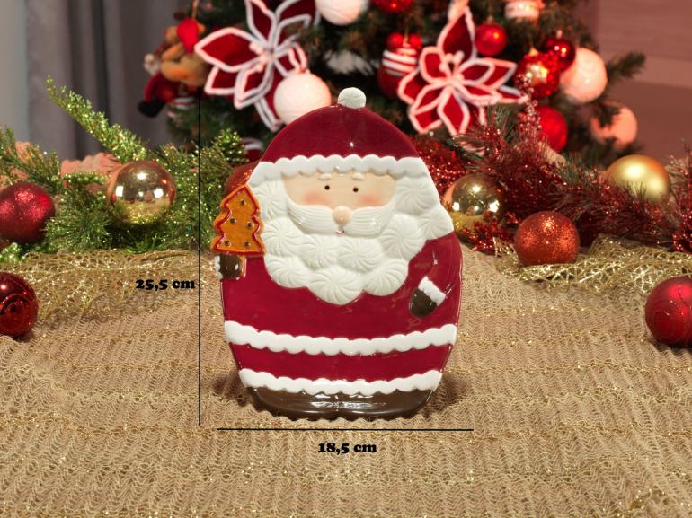 Prato Fundo Natal de Cerâmica Oval - Santa Claus 25,5x18,5cm - Dui Design