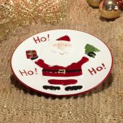 Prato Natal de Cerâmica Redondo - Hohoho 19,5x19,5cm - Dui Design