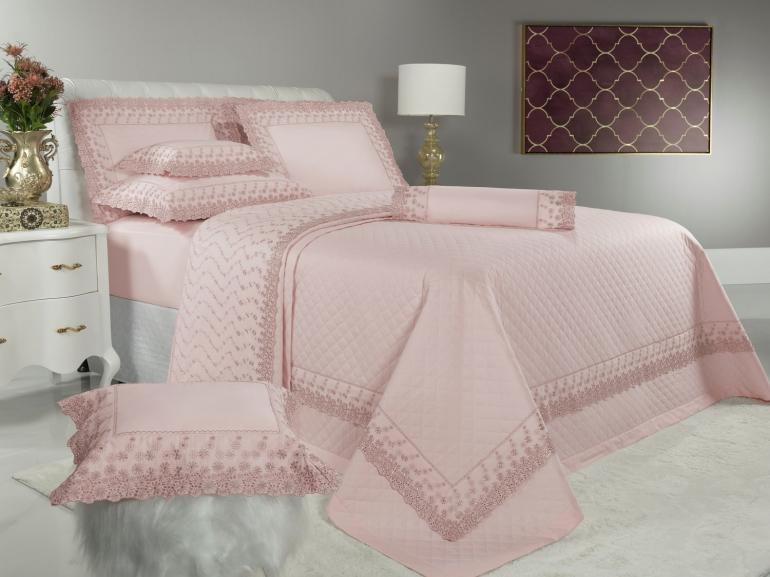 Quarto Completo Primavera Enxoval Bebê Menina Branco - Bege - Rosa 100%  Algodão