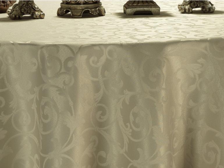 Toalha de Mesa Fácil de Limpar Redonda 180cm - Princess Bege - Dui Design