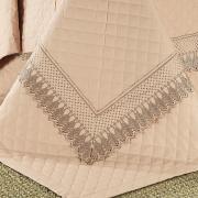 Kit: 1 Cobre-leito Casal + 2 porta-travesseiros Percal 200 fios 100% Algodo com Bordado Ingls - Princess Nude - Dui Design