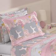 Enxoval Solteiro com Edredom 4 peas Infantil 150 fios 100% Algodo - Princesas Reflections - Santista