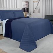 Kit: 1 Cobre-leito King Bouti de Microfibra Ultrasonic  + 2 Porta-travesseiros - Prisma Indigo - Dui Design