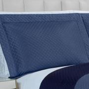 Kit: 1 Cobre-leito King Bouti de Microfibra Ultrasonic  + 2 Porta-travesseiros - Prisma Indigo - Dui Design