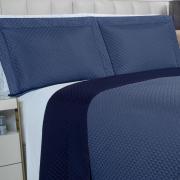 Kit: 1 Cobre-leito King Bouti de Microfibra Ultrasonic  + 2 Porta-travesseiros - Prisma Indigo - Dui Design