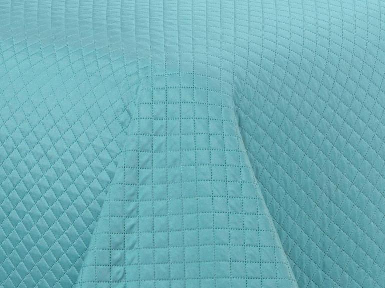 Kit: 1 Cobre-leito King Bouti de Microfibra Ultrasonic + 2 Porta-travesseiros - Prisma Turquesa - Dui Design