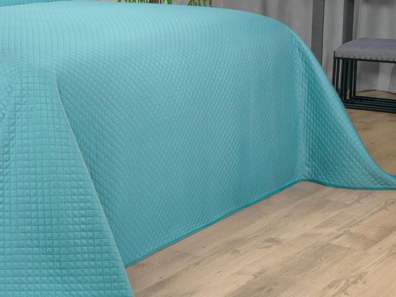 Kit: 1 Cobre-leito King Bouti de Microfibra Ultrasonic + 2 Porta-travesseiros - Prisma Turquesa - Dui Design